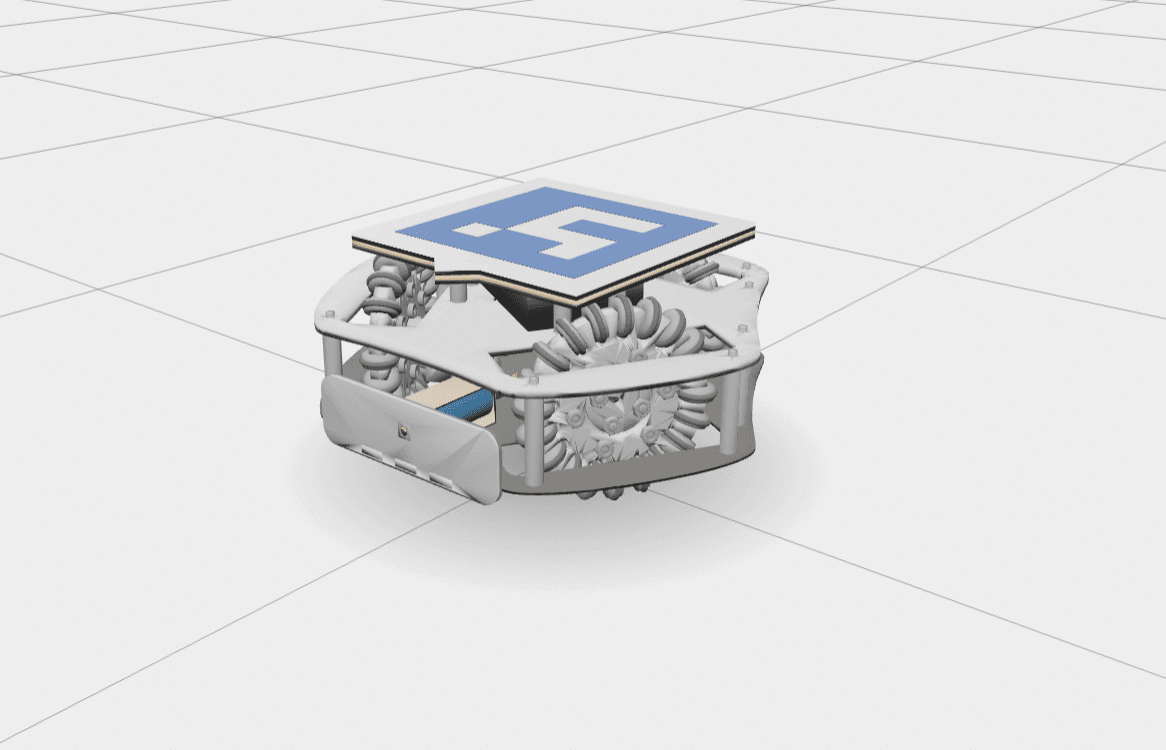 A simulated robot driven through Tinca in the browser